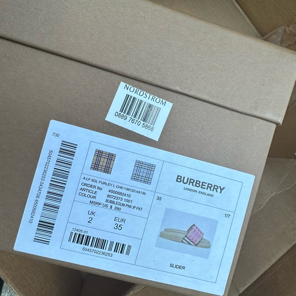 Pink Burberry Slides - Picture 2 of 4